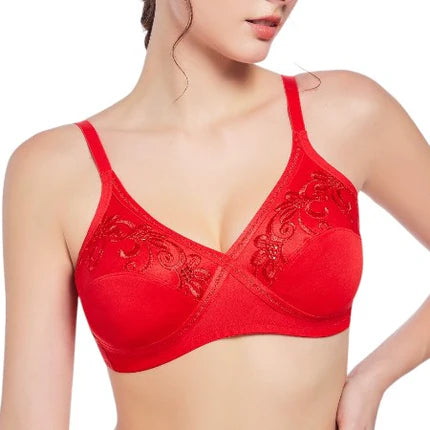 X over cotton comfort embroidery bra