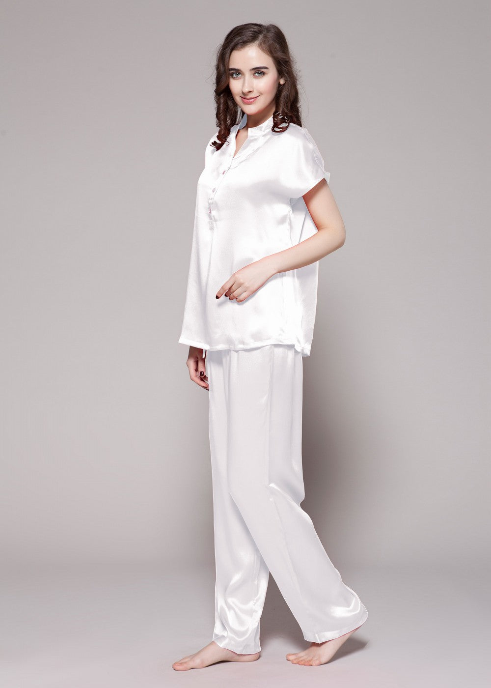 Diva half buttoned front pajamas set