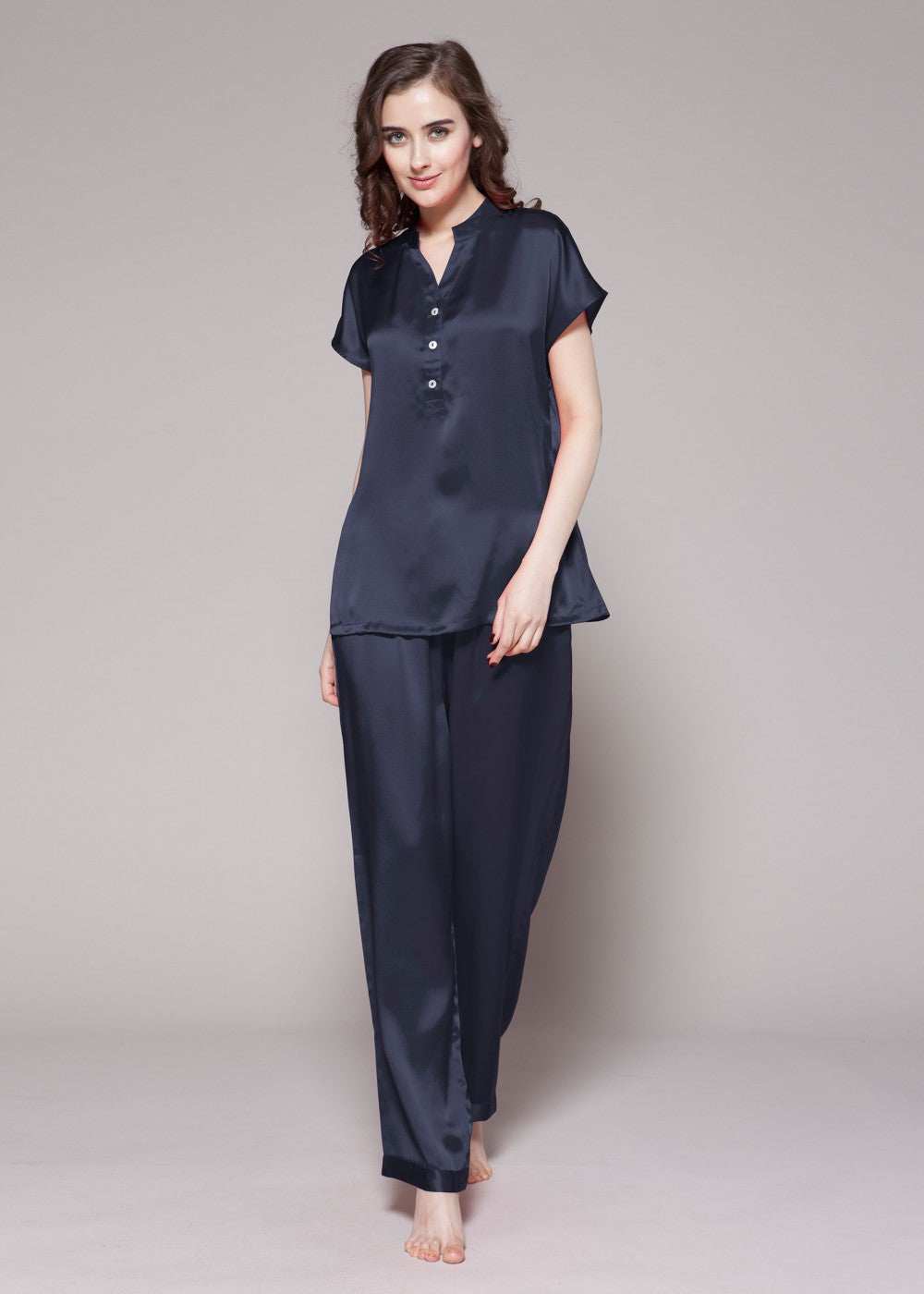 Diva half buttoned front pajamas set