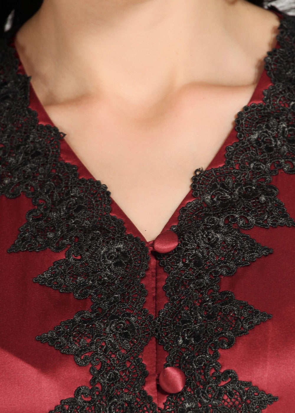 Whitney Lacey Contrast Trim Pajama Set