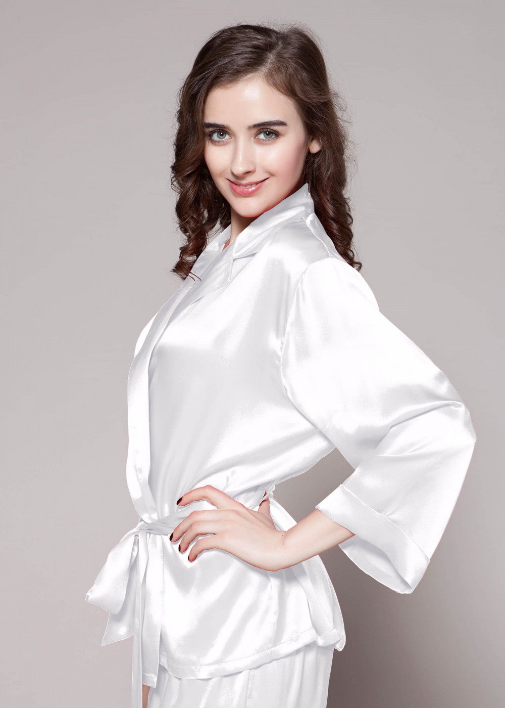 Fold Over Classic  Short Robe Pj Set