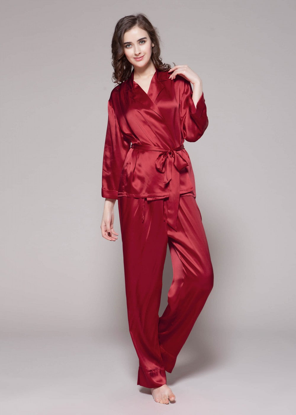 Fold Over Classic  Short Robe Pj Set