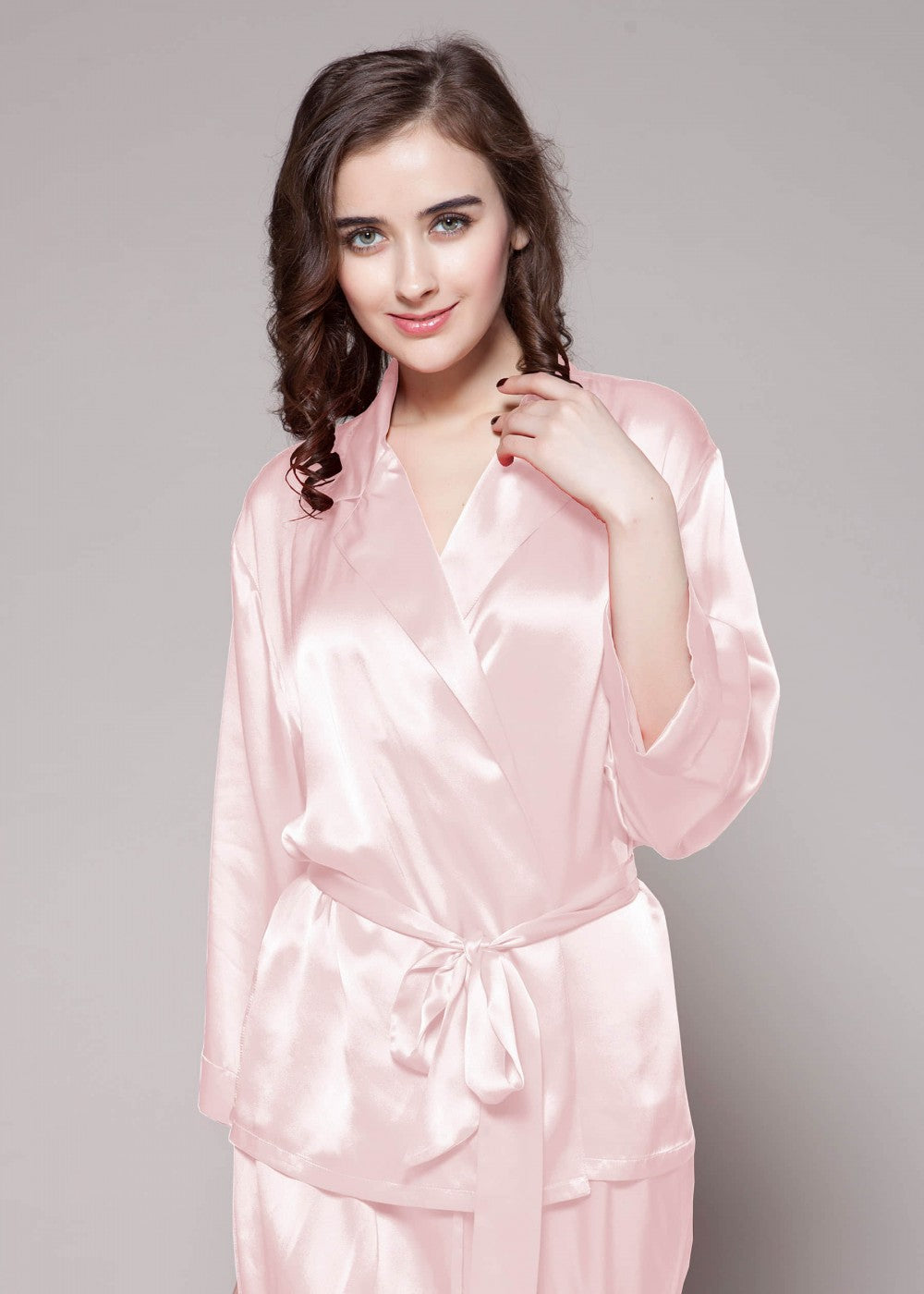 Fold Over Classic  Short Robe Pj Set