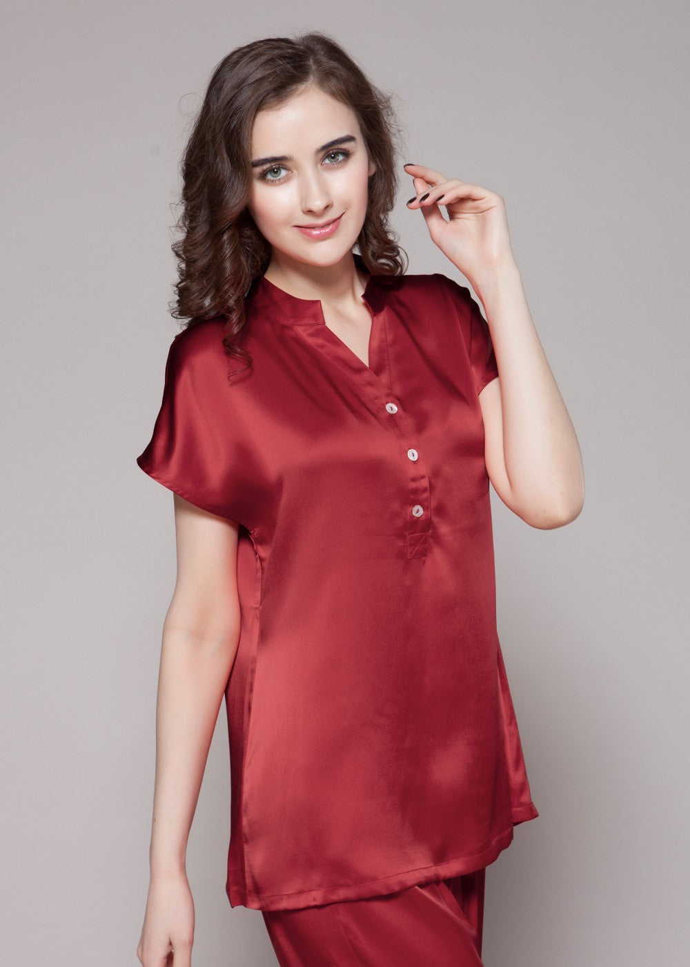 Diva half buttoned front pajamas set