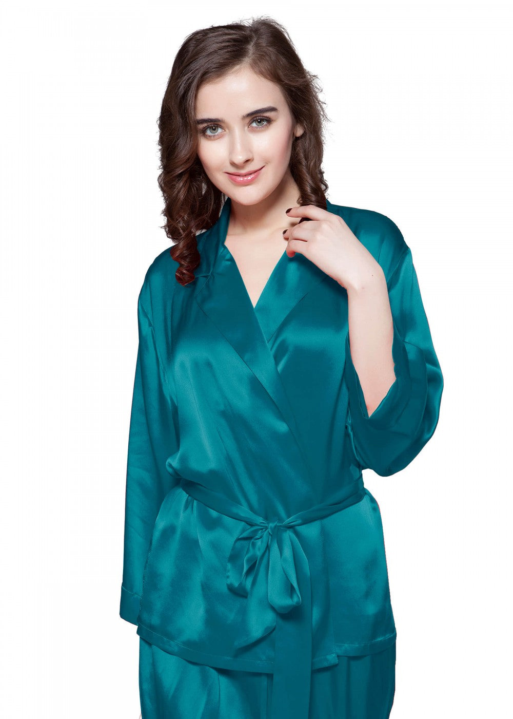Fold Over Classic  Short Robe Pj Set