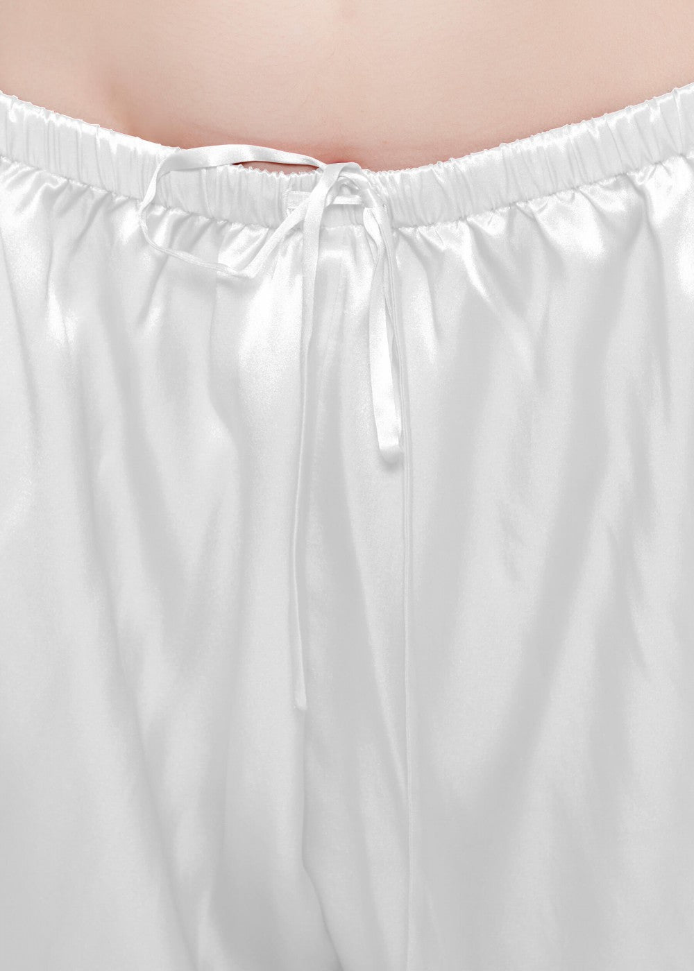 2 pc contrast trim silk short robe & pajama set