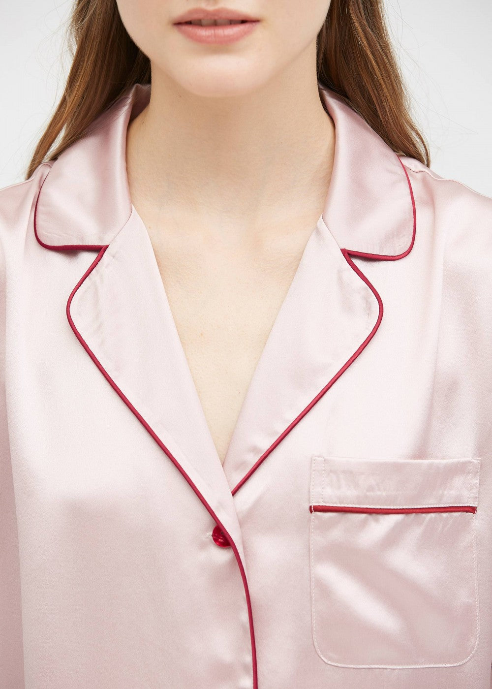 Andrea Short Pajamas Set With Claret Pipings