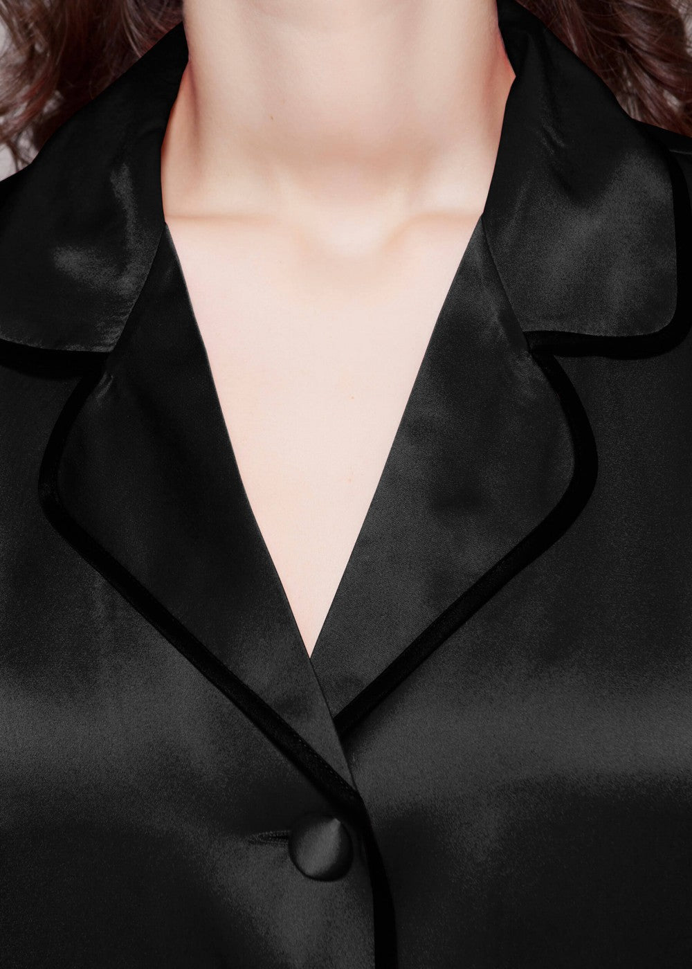 Diamante contrast trim short pajama Set