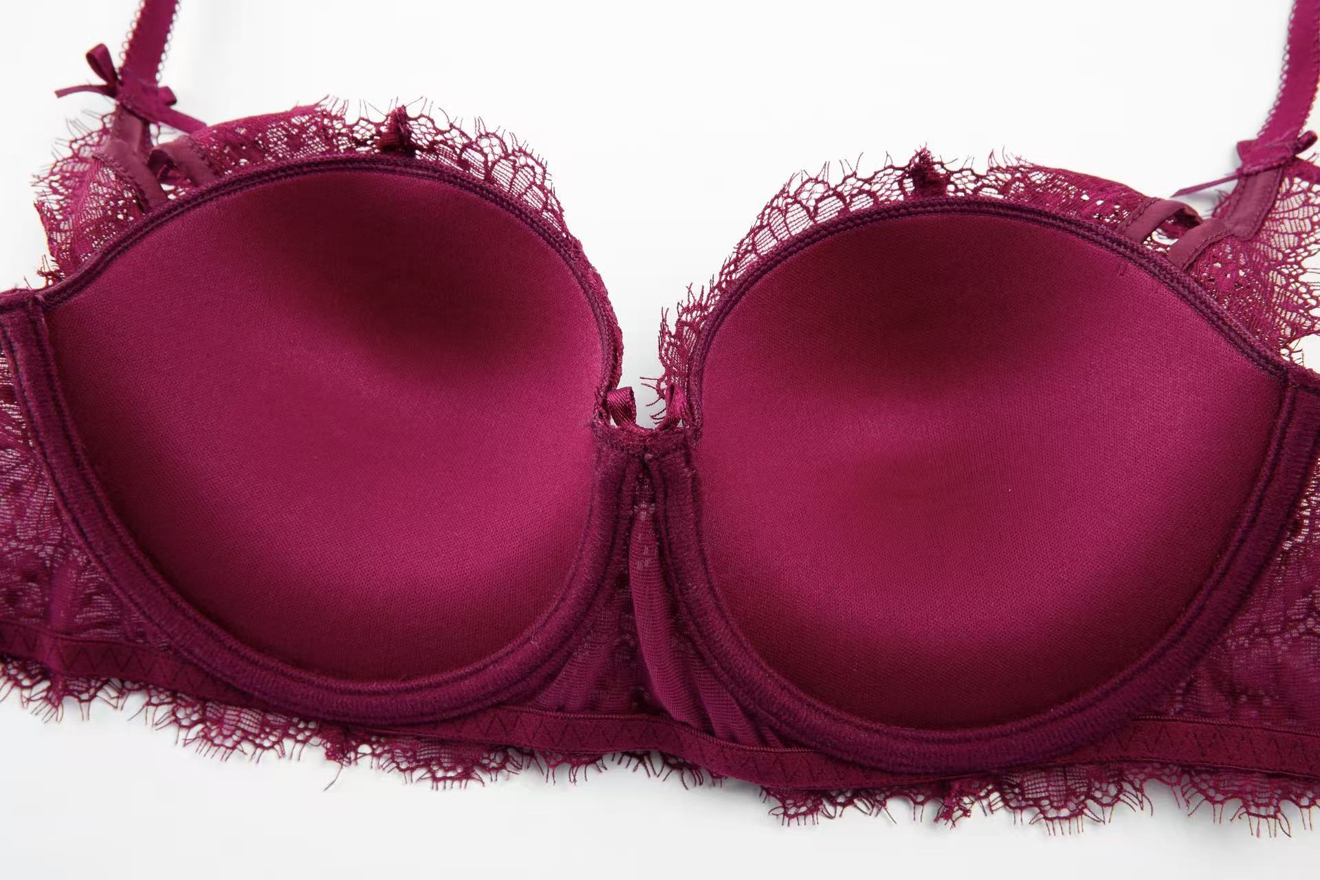 Light padded lace wire bra set