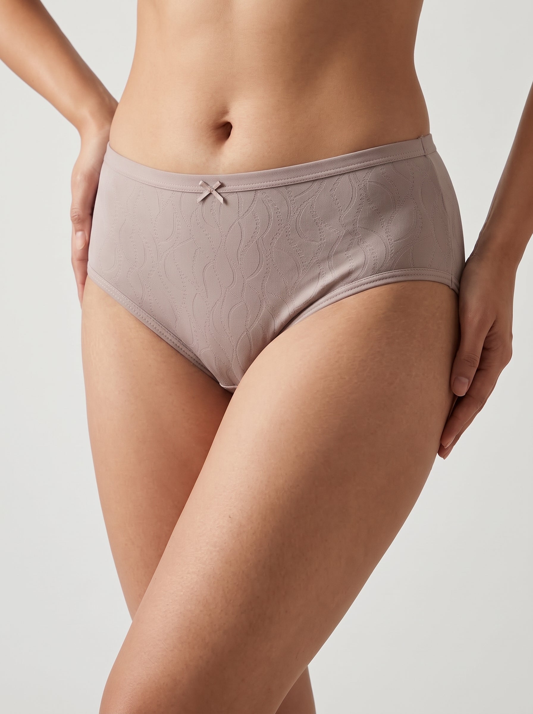 Swirl jacquard high waist panty - Mauve