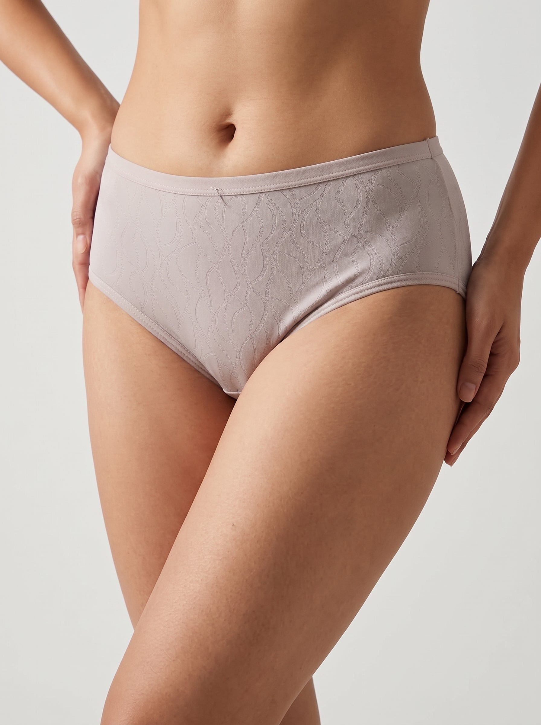 Swirl jacquard high waist panty - Mauve alt view