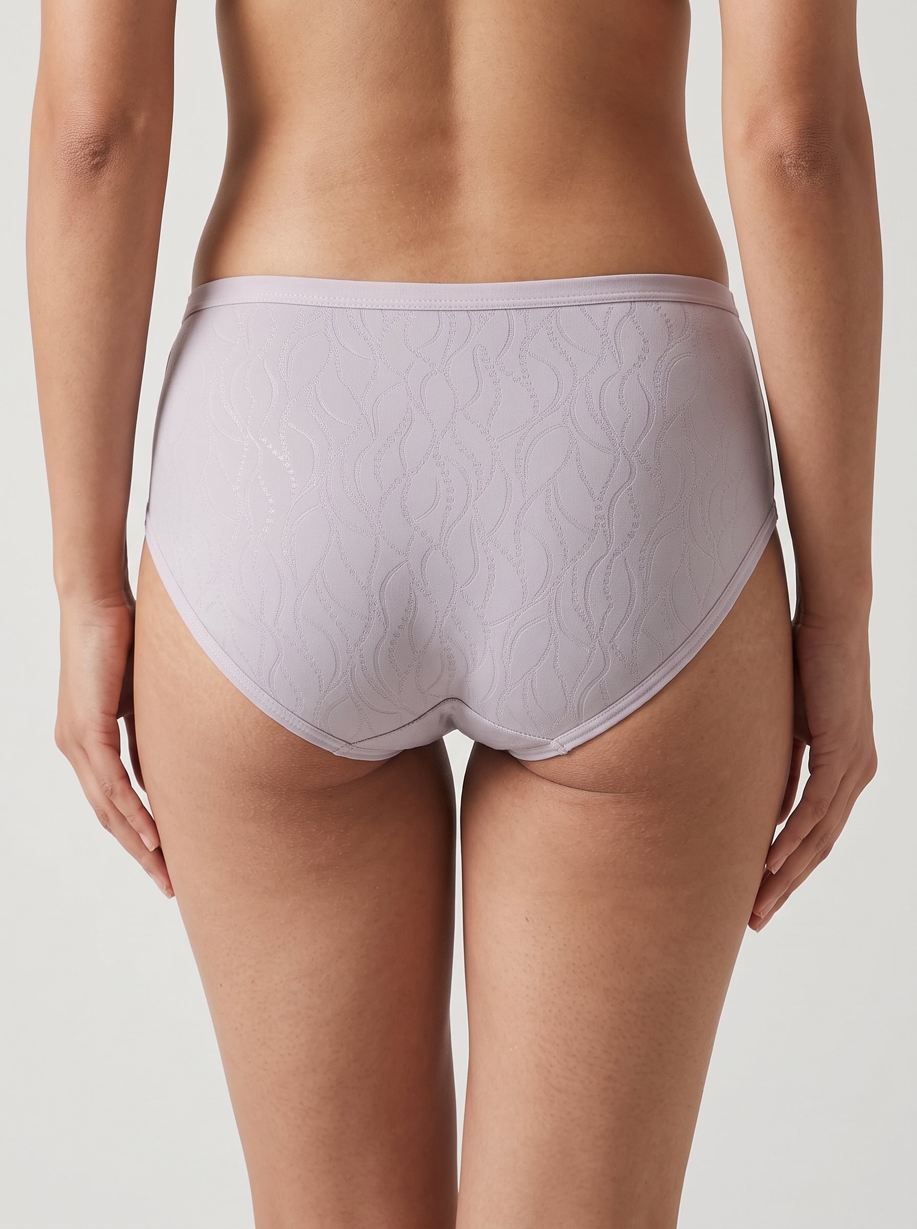 Swirl jacquard high waist panty - Lavender back view