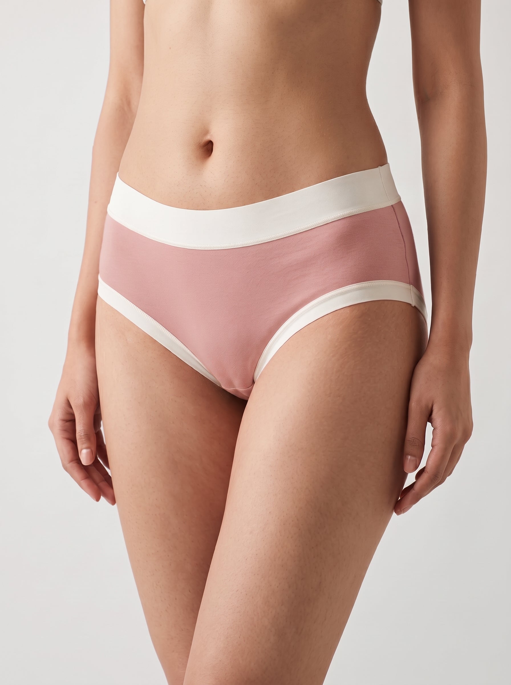 Contrast trim cotton hipster panty - Mauve