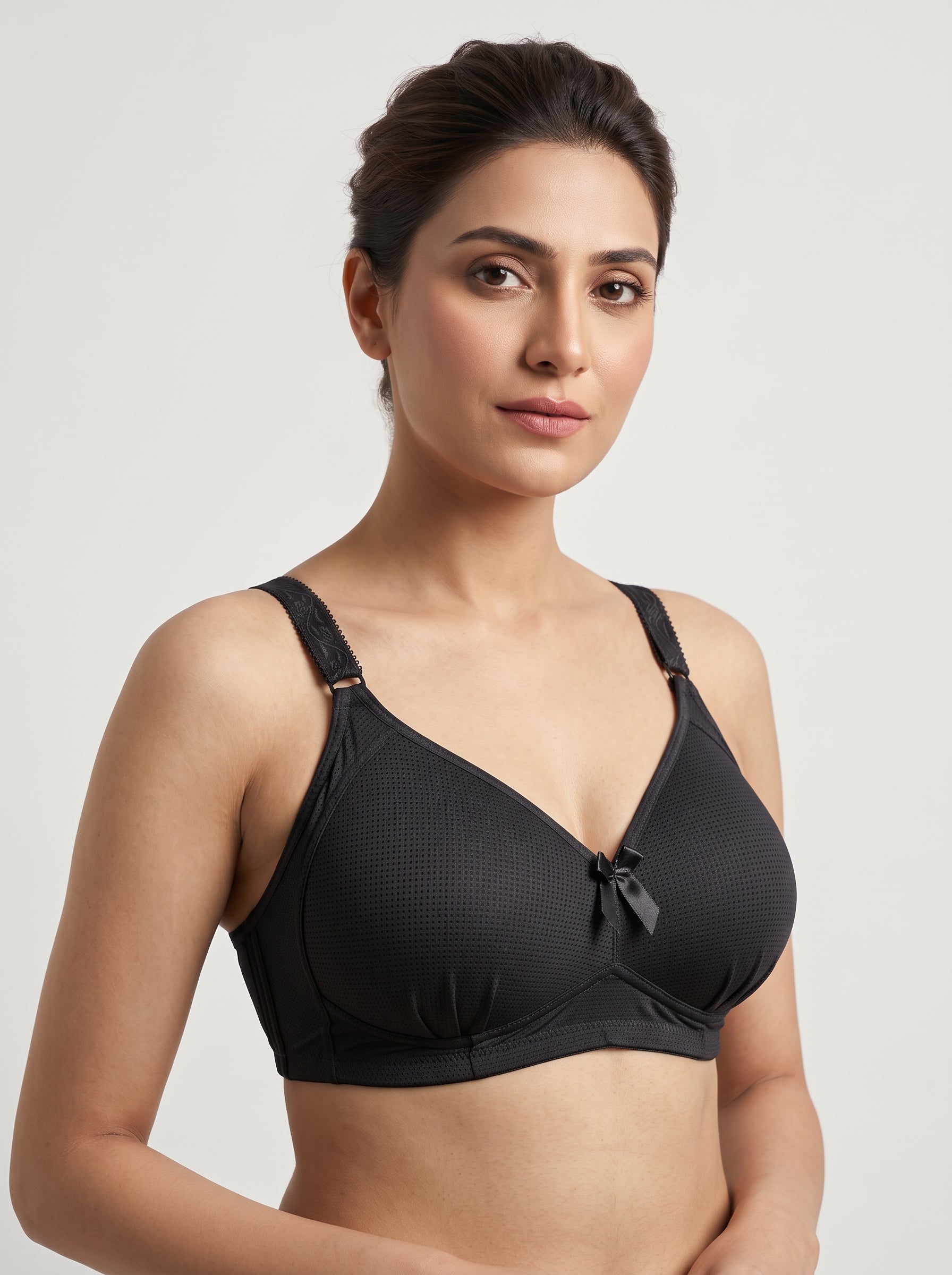Black full coverage mesh bra