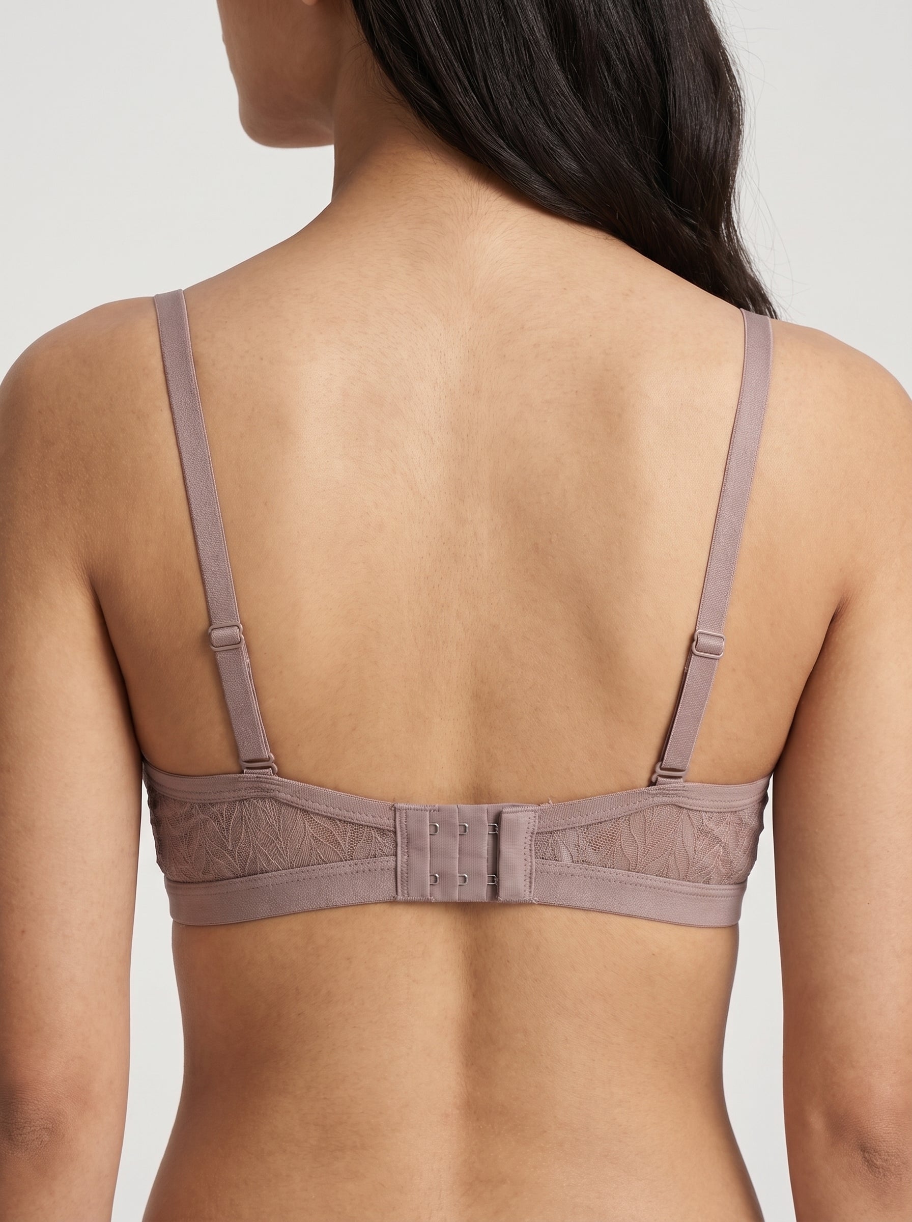 Dusty Rose textured lace bra - back