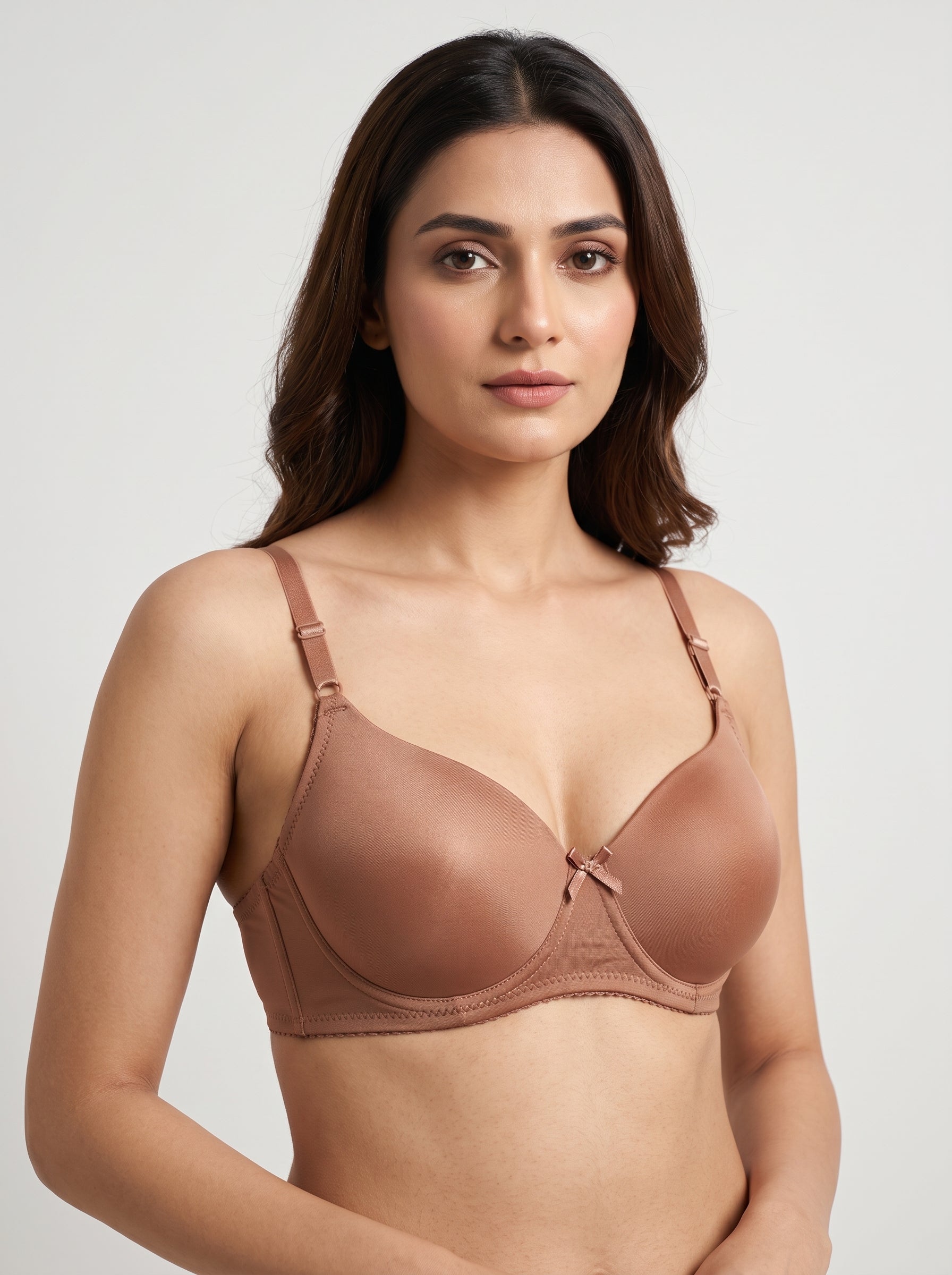 Brown padded bra - front