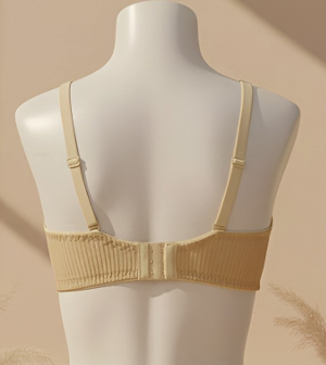 Full coverage stripe cotton bra