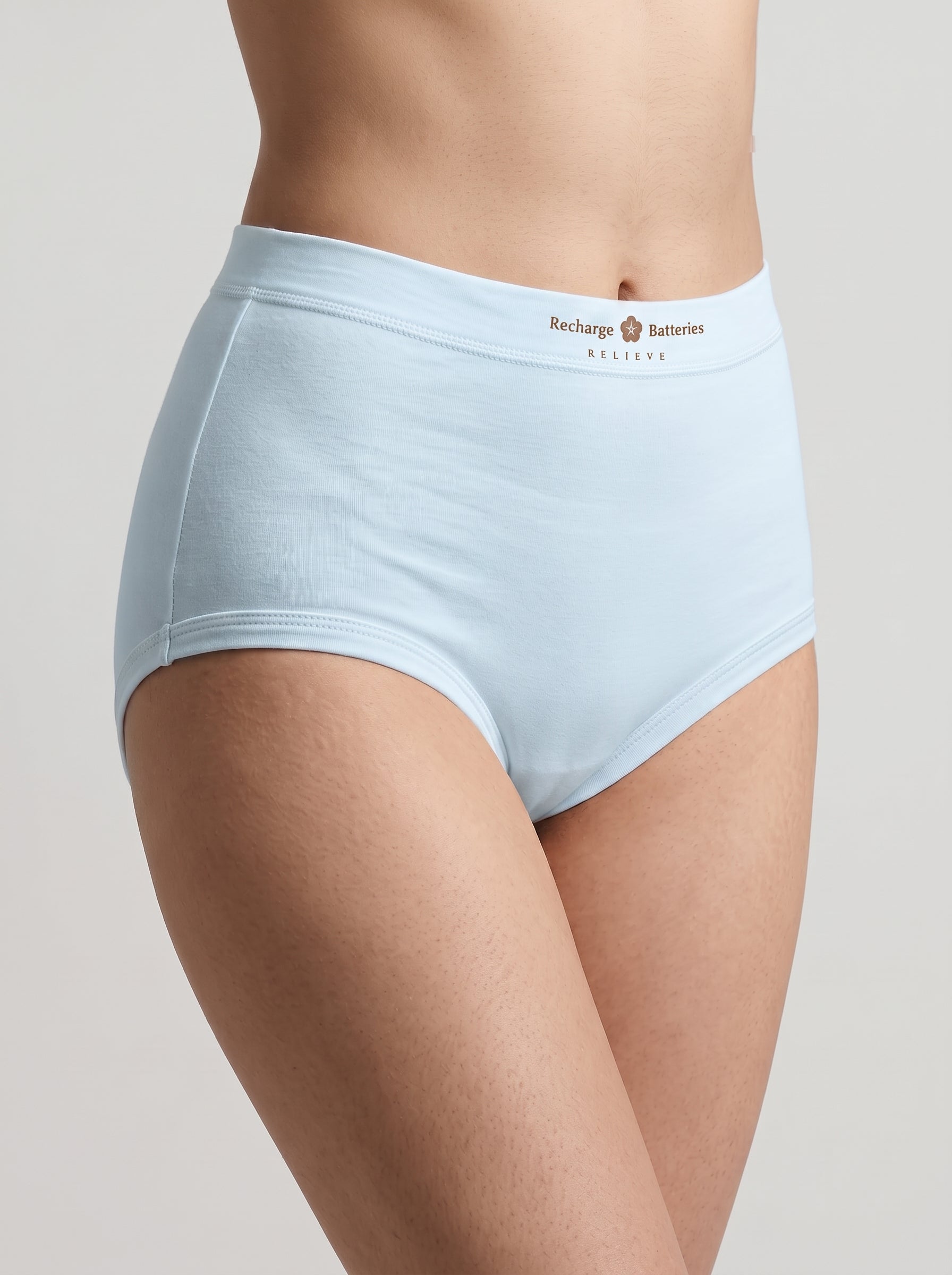 Full coverage cotton brief - Light Blue, front view
