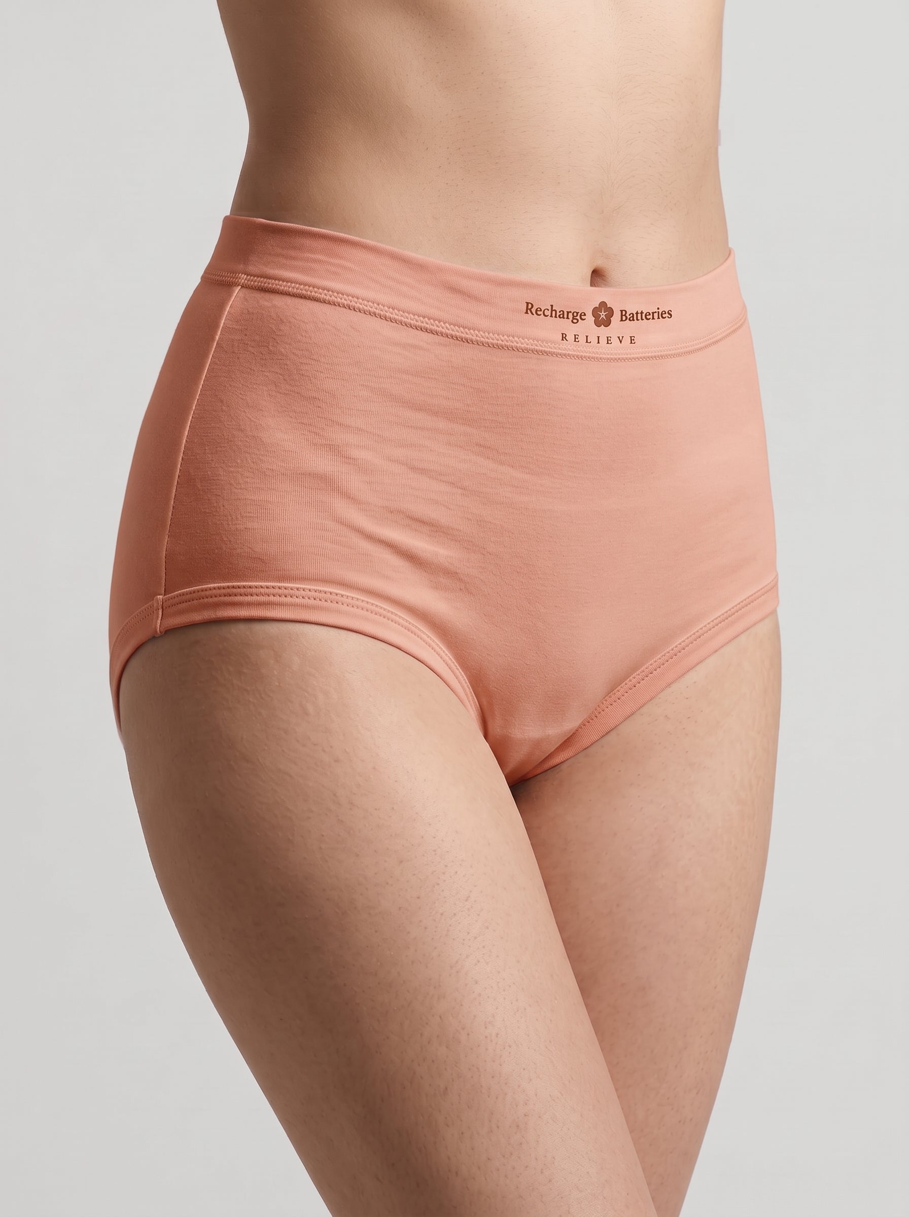 Full coverage cotton brief - Peach