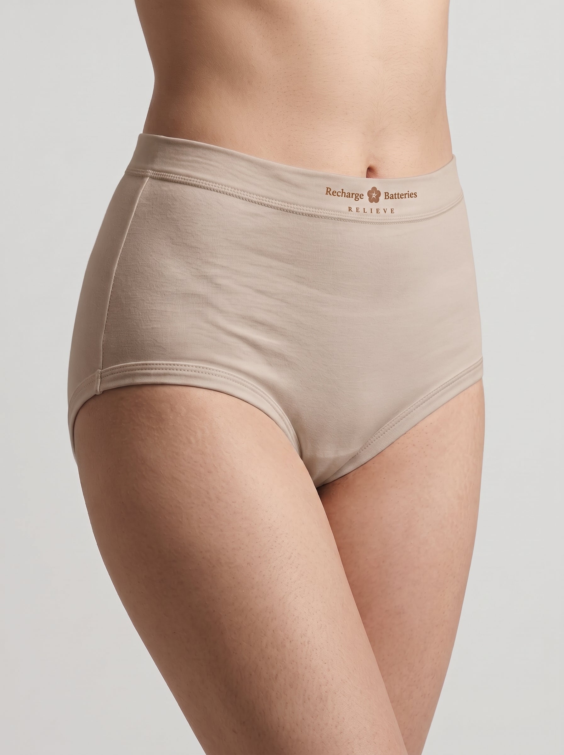 Full coverage cotton brief - Beige