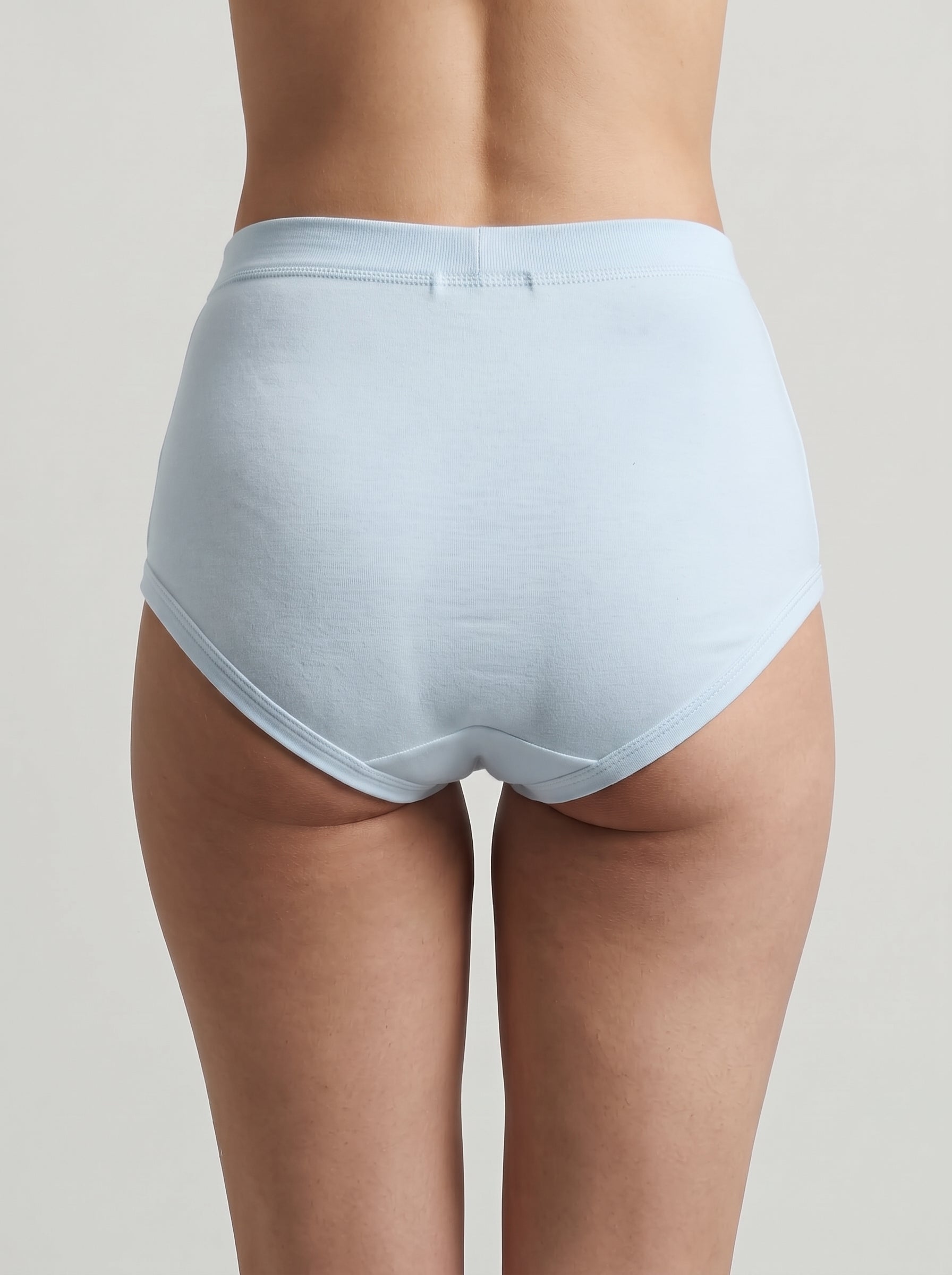 Full coverage cotton brief - Light Blue, back view