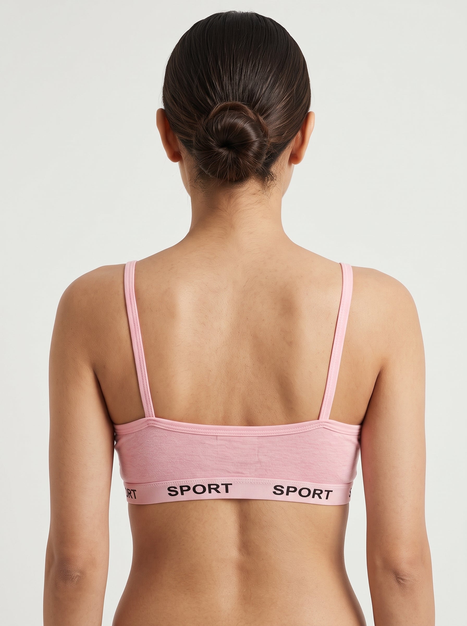 Pink SPORT band scoop bra - back