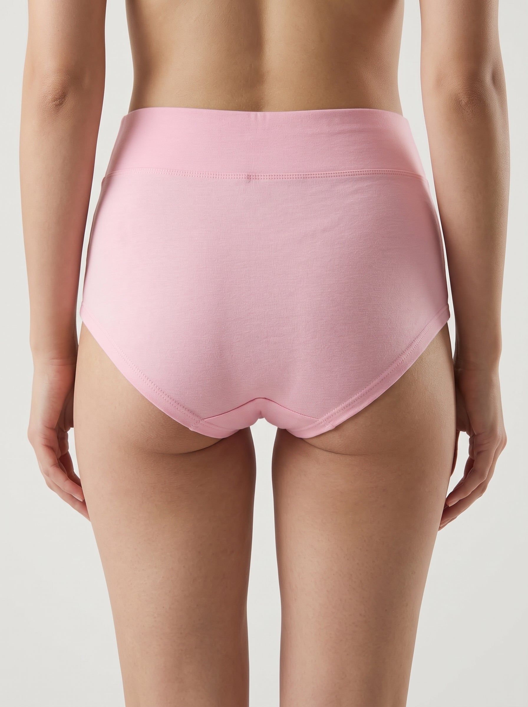 Sweetheart print high waist cotton brief - Bubblegum Pink, back view