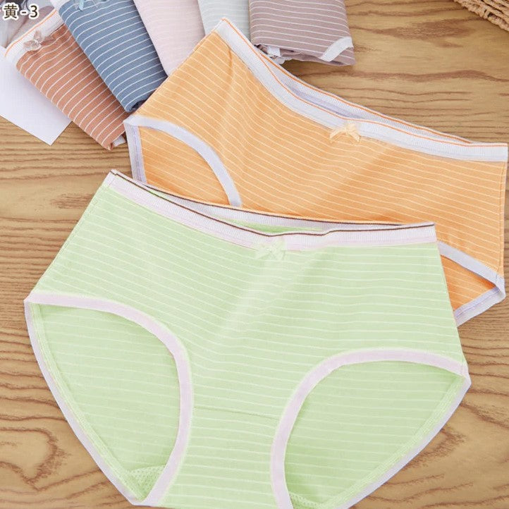 Cotton stripe full brief panty