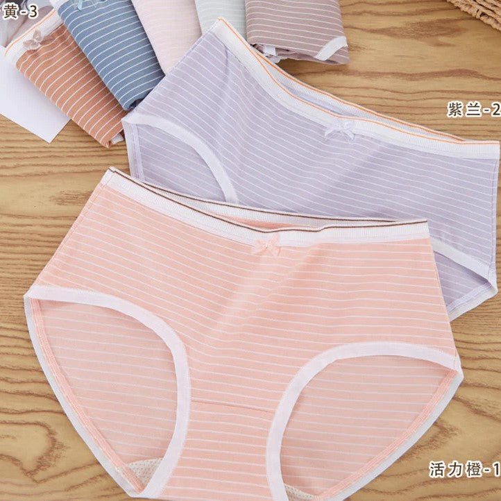 Cotton stripe full brief panty