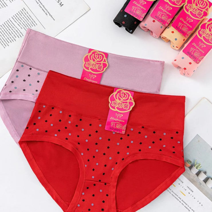 Cotton dotted cotton full brief panty