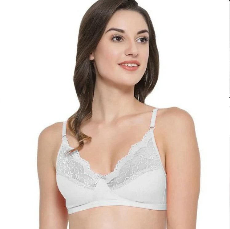 Full coverage soft cotton non padded bra