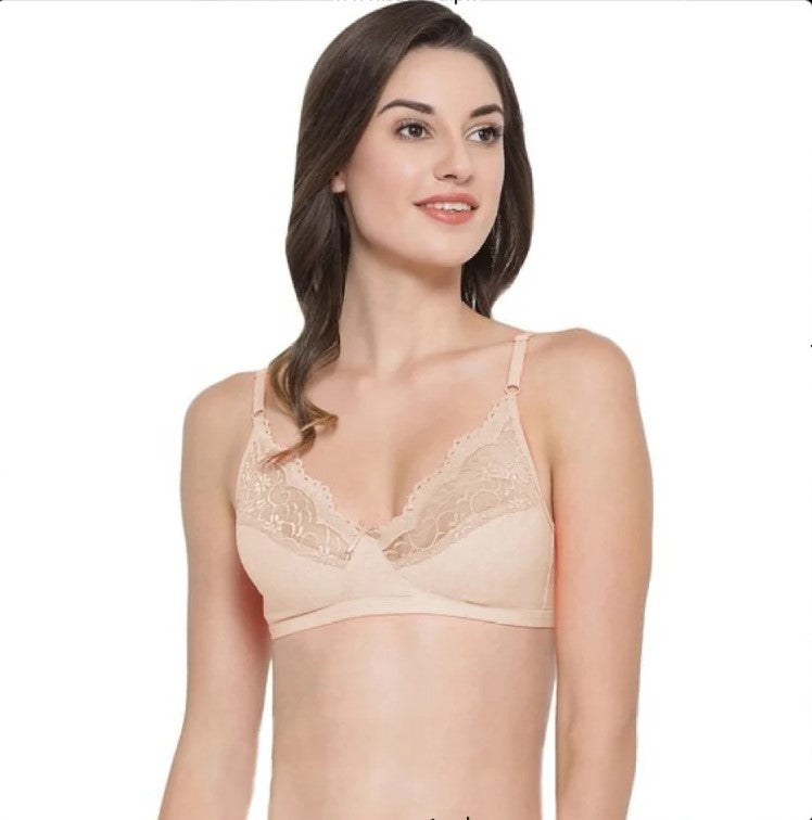 Full coverage soft cotton non padded bra