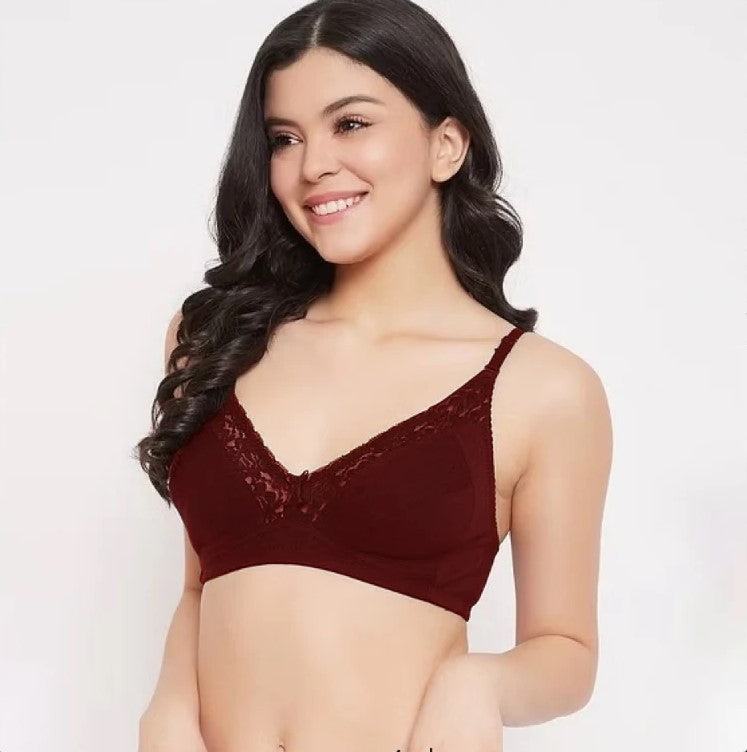 Full coverage soft cotton non padded bra